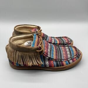 Twisted X Boots Womens 8 M Moc Casual Serape Fringe Bootie Comfort Casual Shoes
